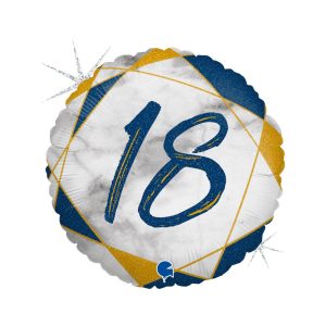 Ballon en Aluminium – 45 cm – marbré Anniversaire – 18 à 60 ans